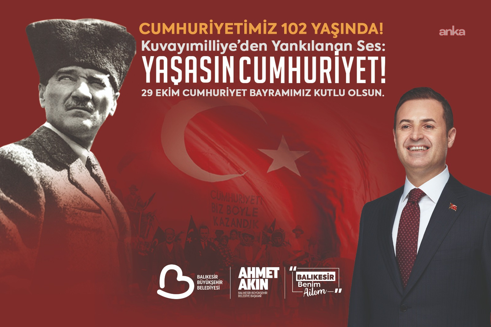 Balıkesir Büyükşehir Belediye Başkanı Akın: "Cumhuriyet, geleceğe tutulan umut meşalesidir"
