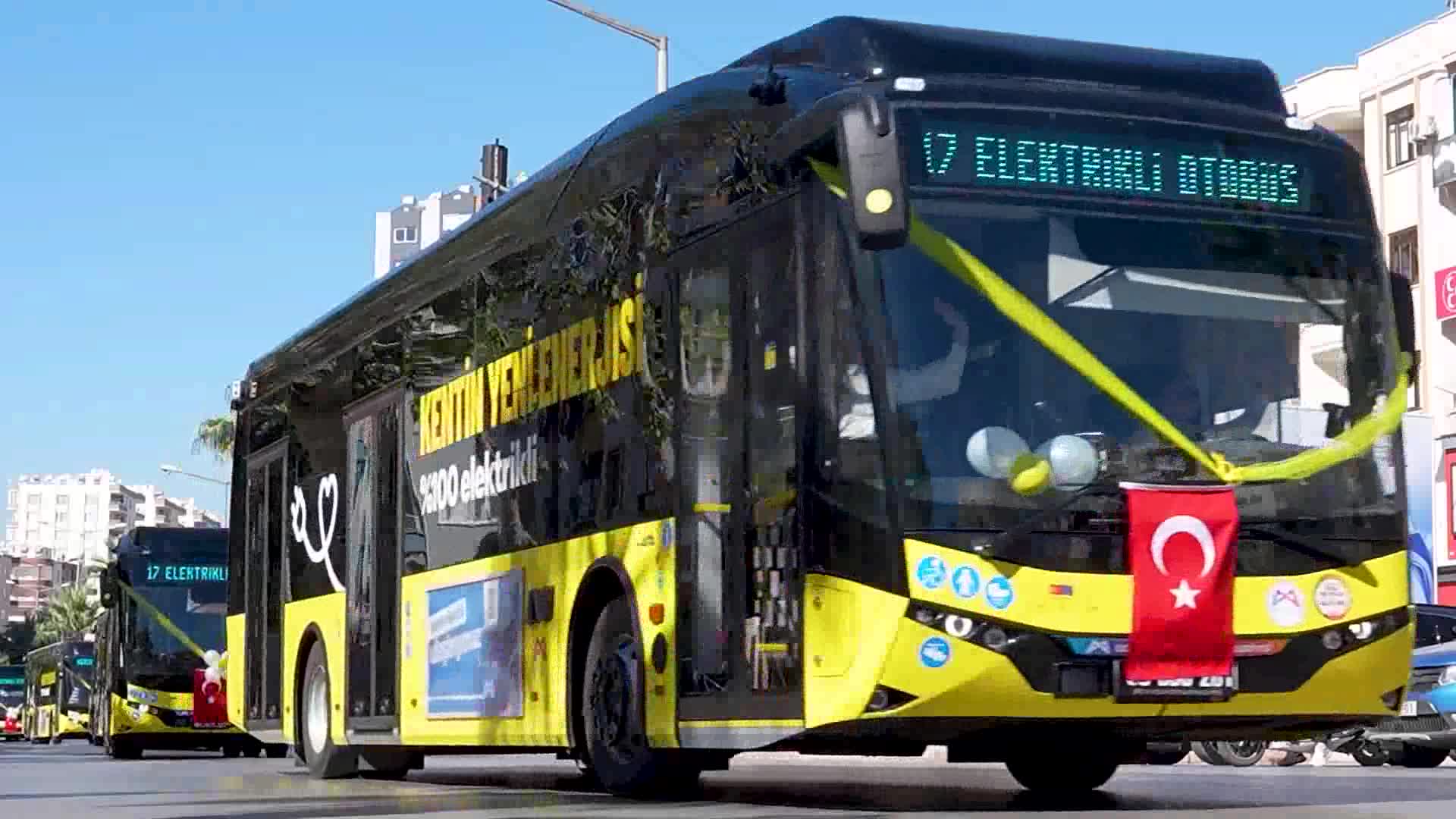 Mersin Büyükşehir Belediyesi, 18 elektrikli otobüsü törenle hizmete aldı