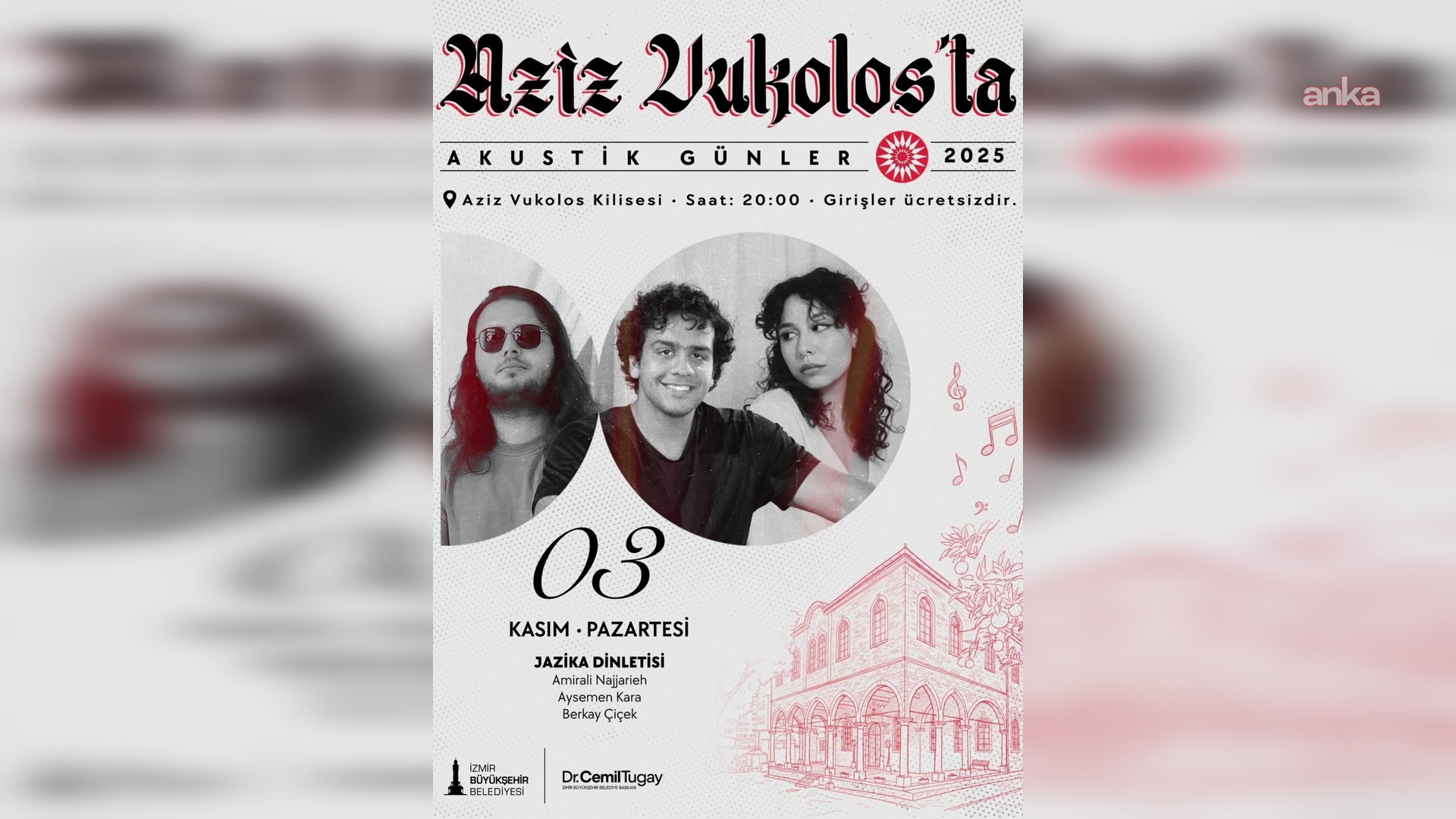 İzmir Büyükşehir Belediyesi'nden Aziz Vukolos Kilisesi’nde "Akustik Günler" programı