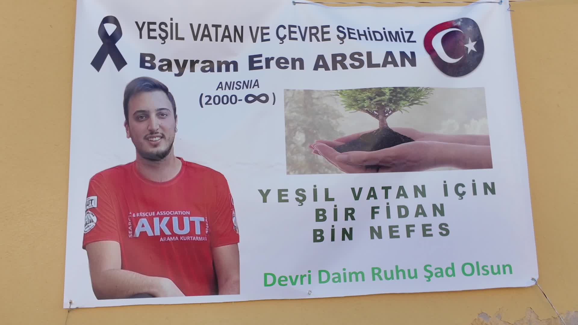 Orman yangınında şehit olan Eren Arslan adına köyünde hatıra ormanı oluşturuldu