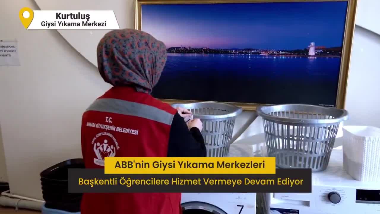 Ankara Büyükşehir Belediyesi’nin Giysi Yıkama Merkezleri, üniversite öğrencilerine ücretsiz hizmet vermeyi sürdürüyor