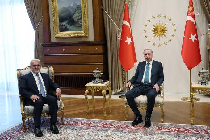 Cumhurbaşkanı Erdoğan, HÜDA PAR Genel Başkanı Yapıcıoğlu ile görüştü