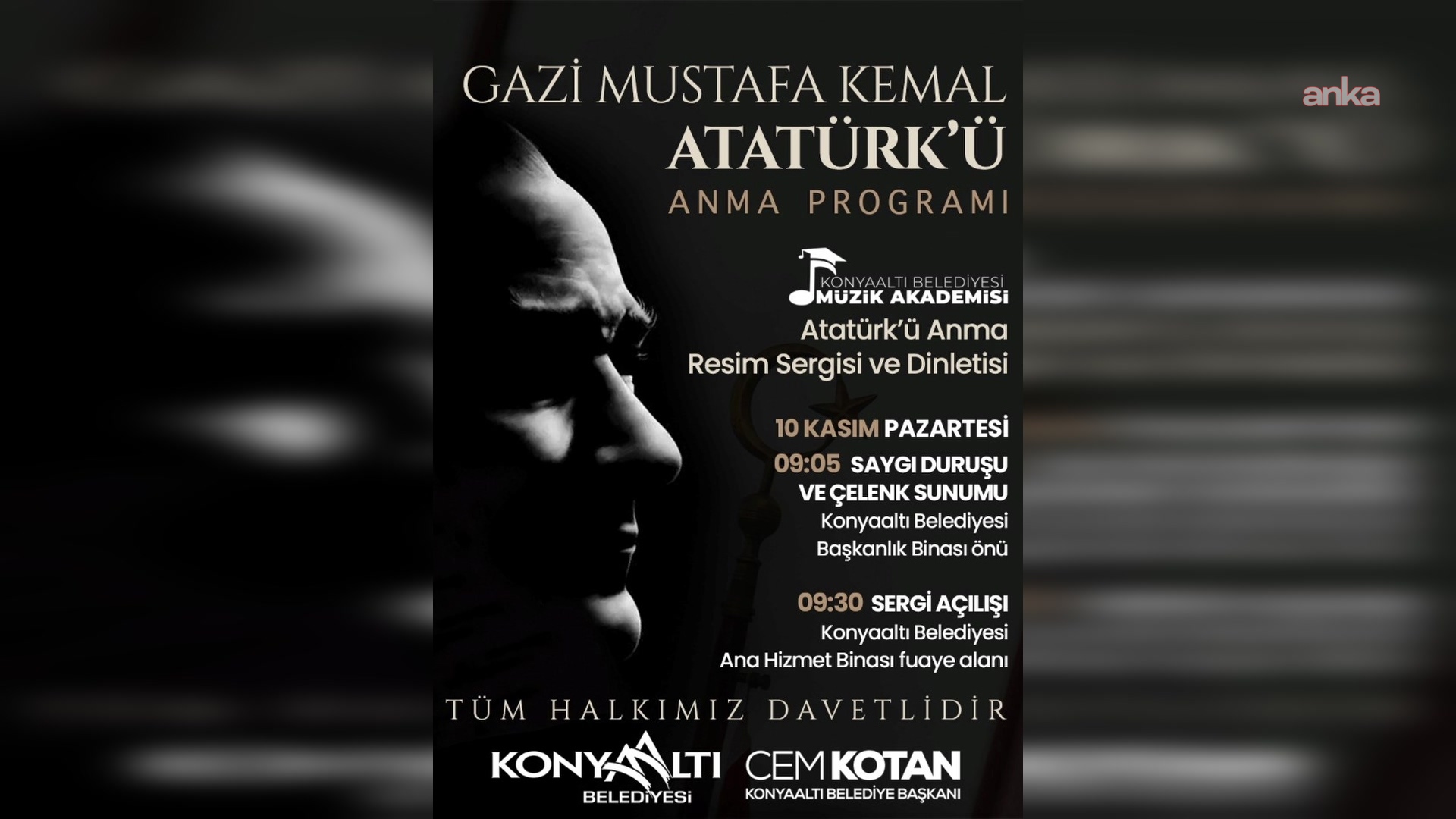 Konyaaltı Belediyesi'nden Atatürk’ü anma programı