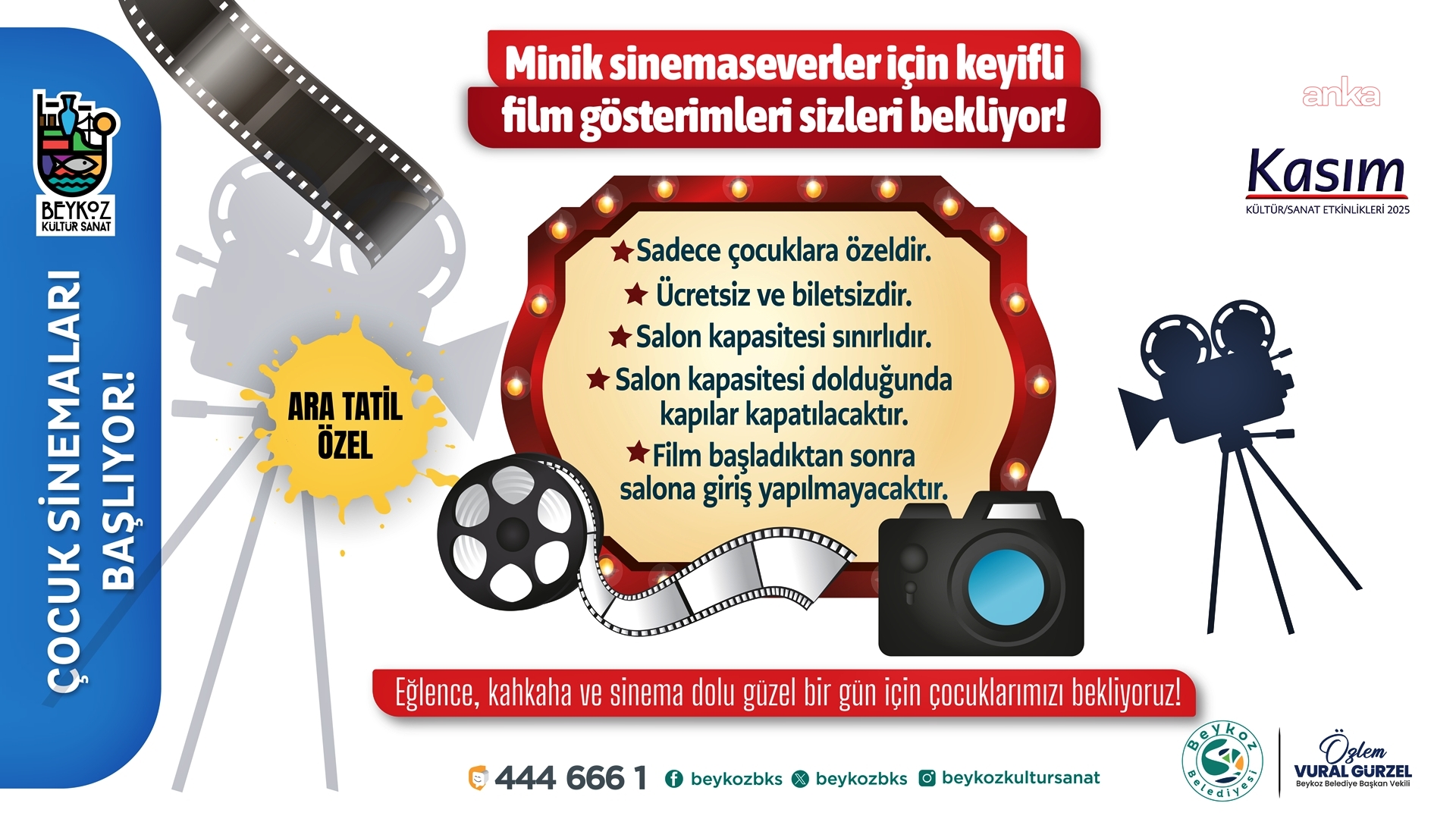 Beykoz’da ara tatilde çocuklara özel sinema keyfi başlıyor