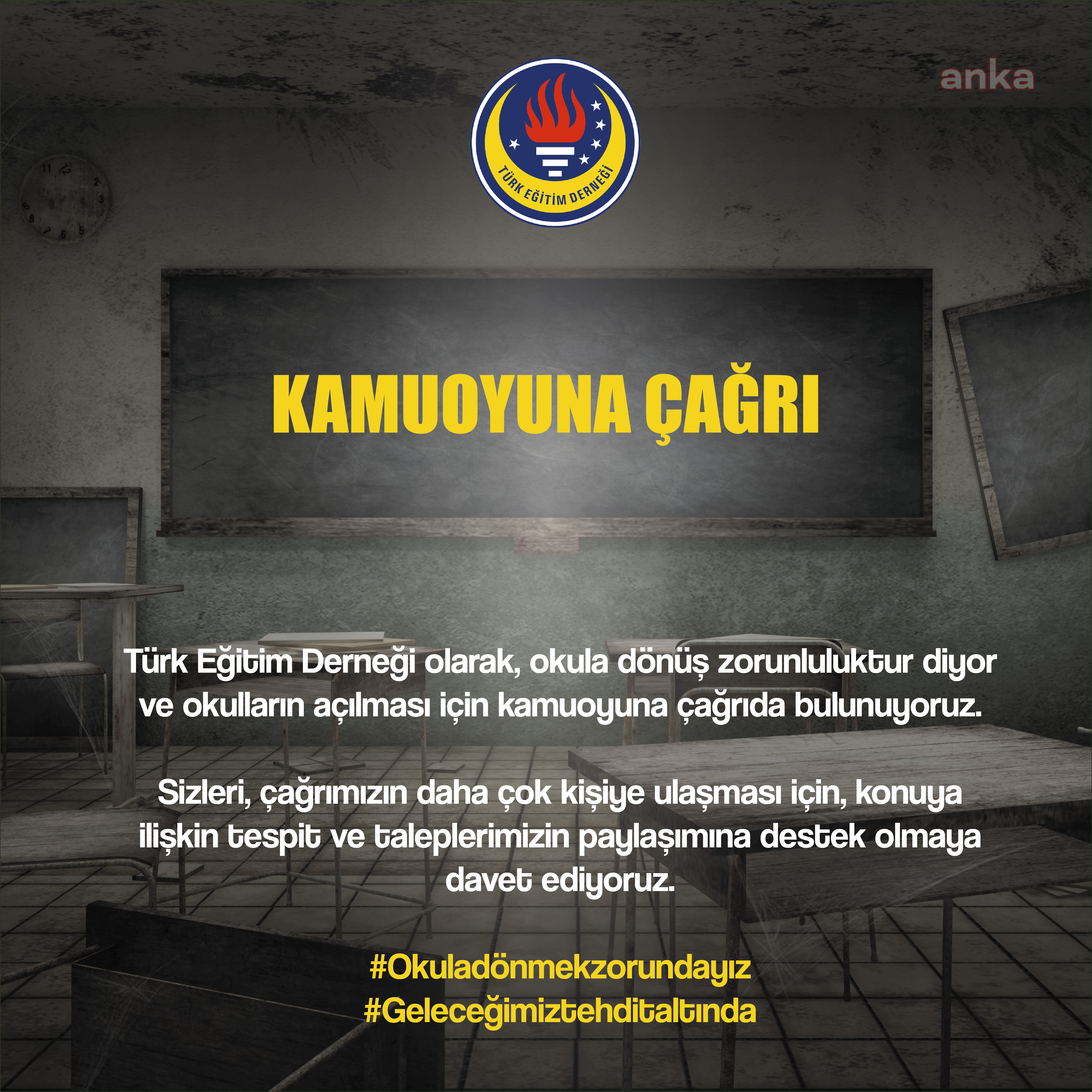 TED'DEN OKULLAR AÇILSIN KAMPANYASI: EĞİTİM KAYIPLARI TELAFİ EDİLEMEZ NOKTAYA GELDİ