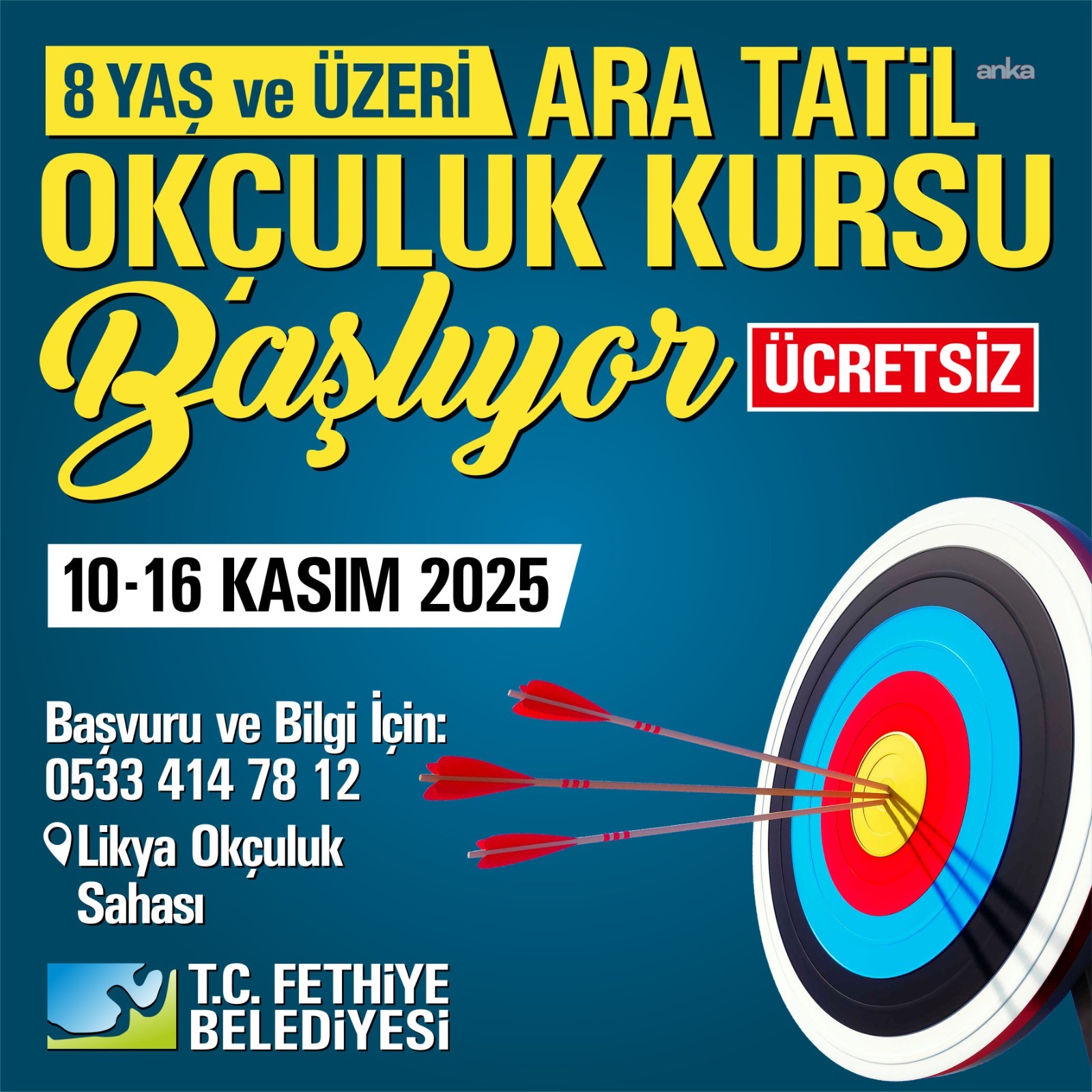 Fethiye Belediyesi, çocuklar için ücretsiz okçuluk kursu düzenleyecek