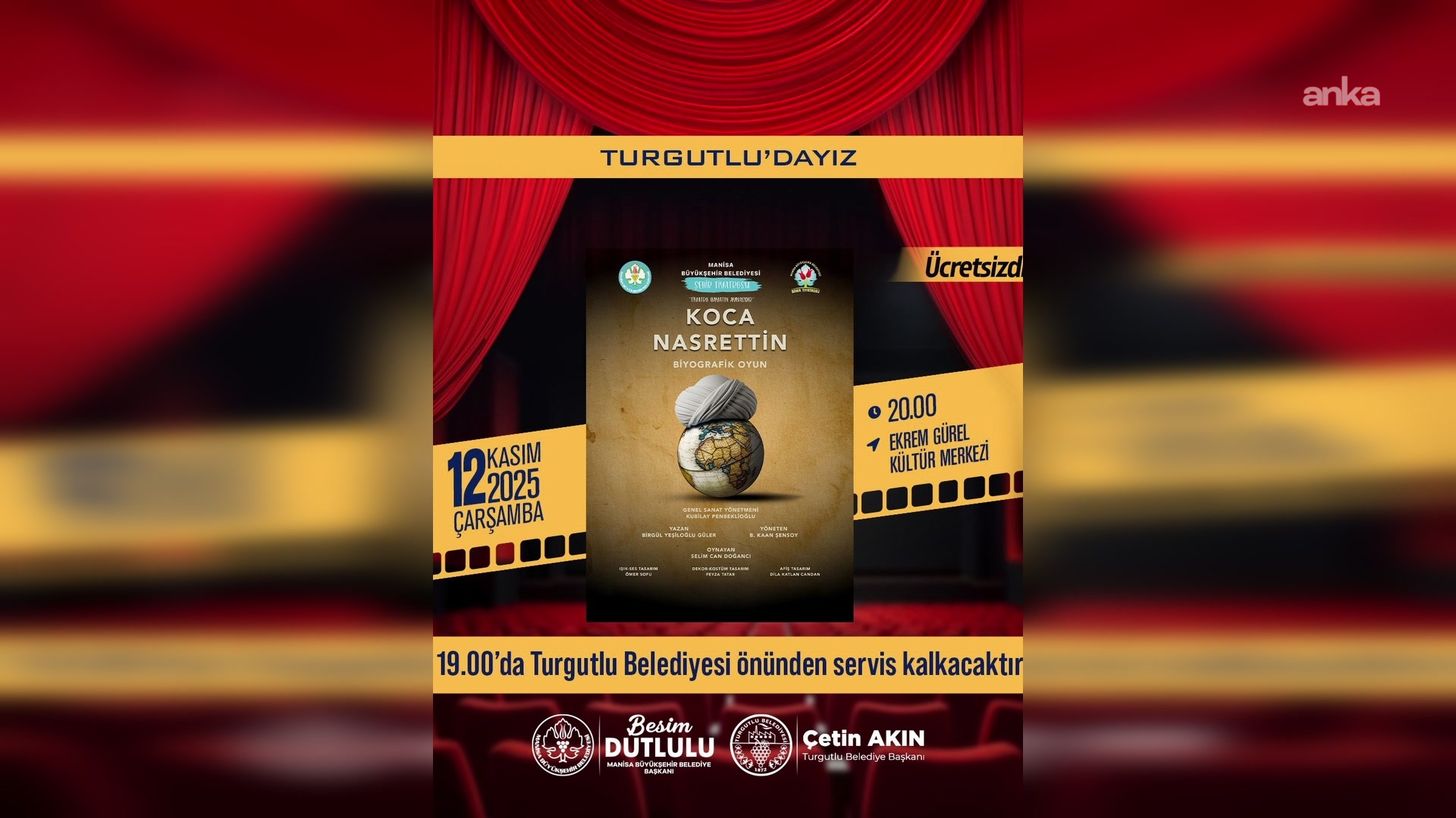 "Koca Nasrettin" oyunu, Turgutlu’da tiyatroseverlerle buluşacak