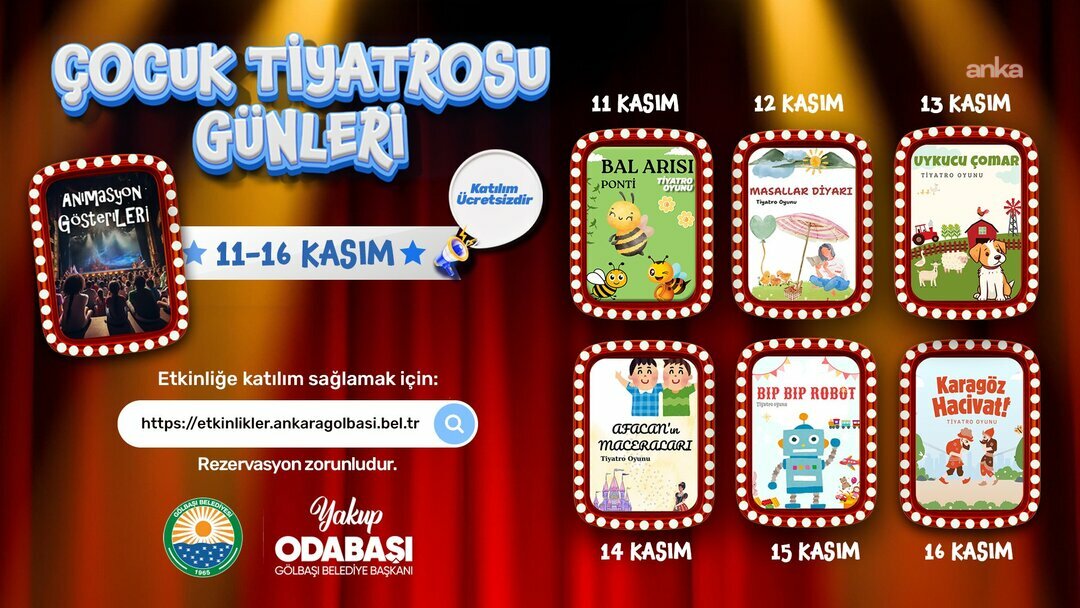 Gölbaşı Belediyesi’nden çocuklara ara tatil hediyesi: “Çocuk Tiyatrosu Günleri”