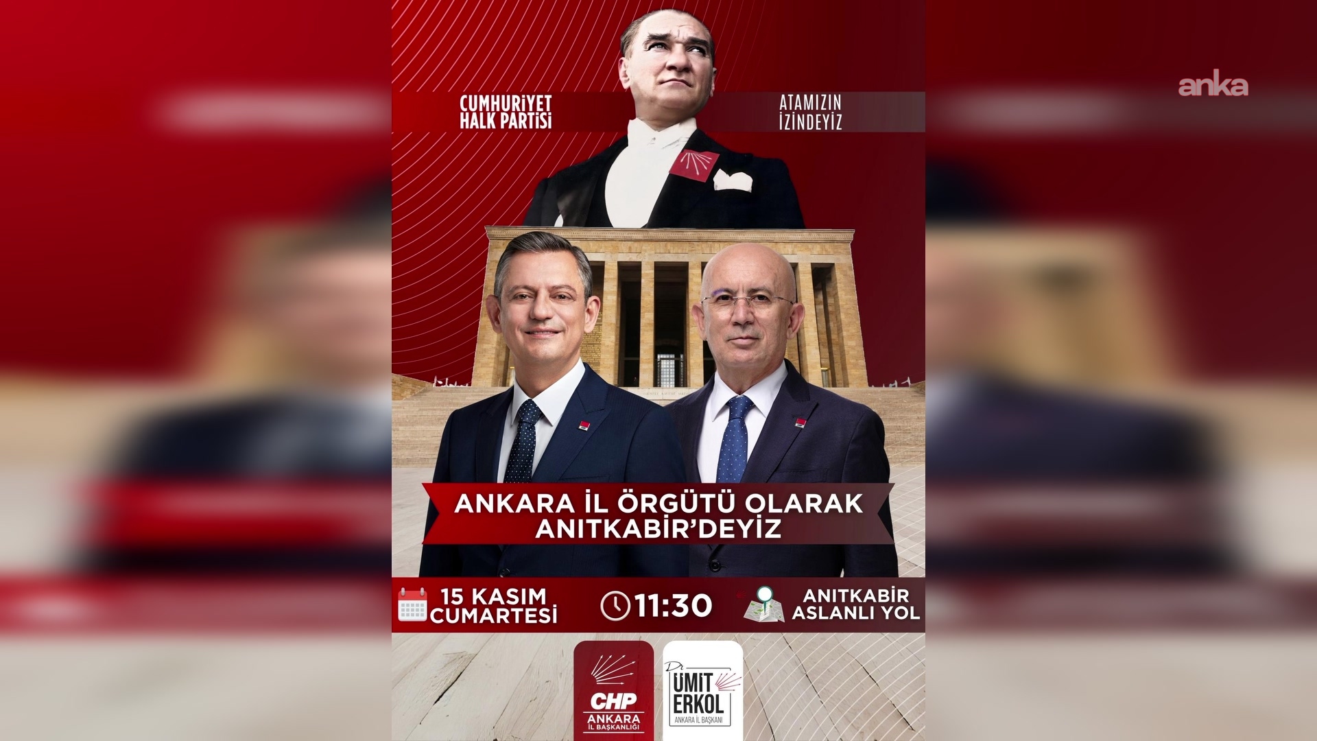 CHP Ankara İl Başkanlığı Anıtkabir’e gidiyor