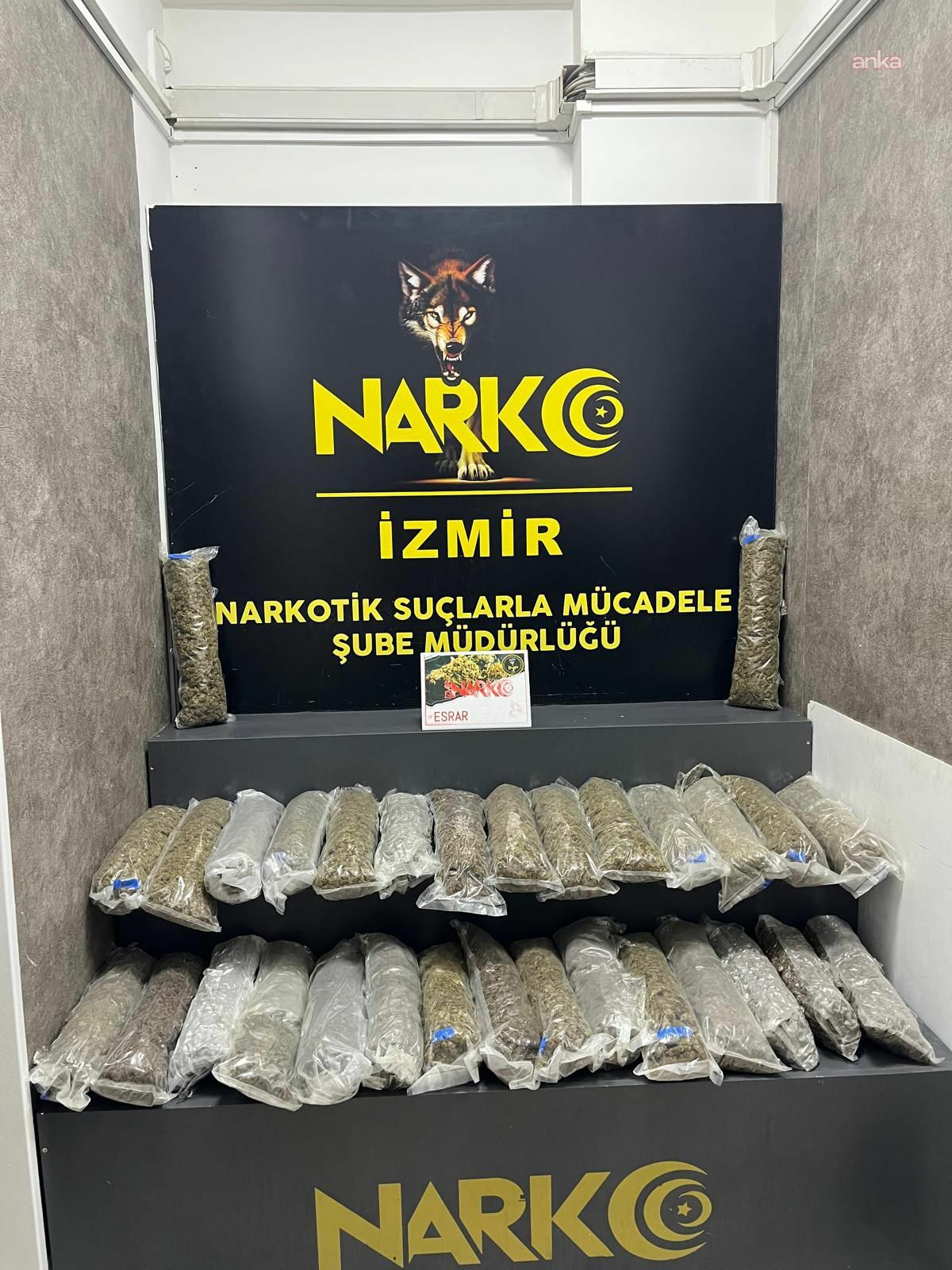 İzmir’de uyuşturucu operasyonu: 23 kilo 517 gram skunk esrar ele geçirildi