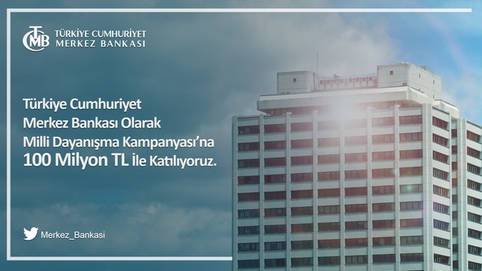 MERKEZ BANKASI DA BAĞIŞÇI OLDU