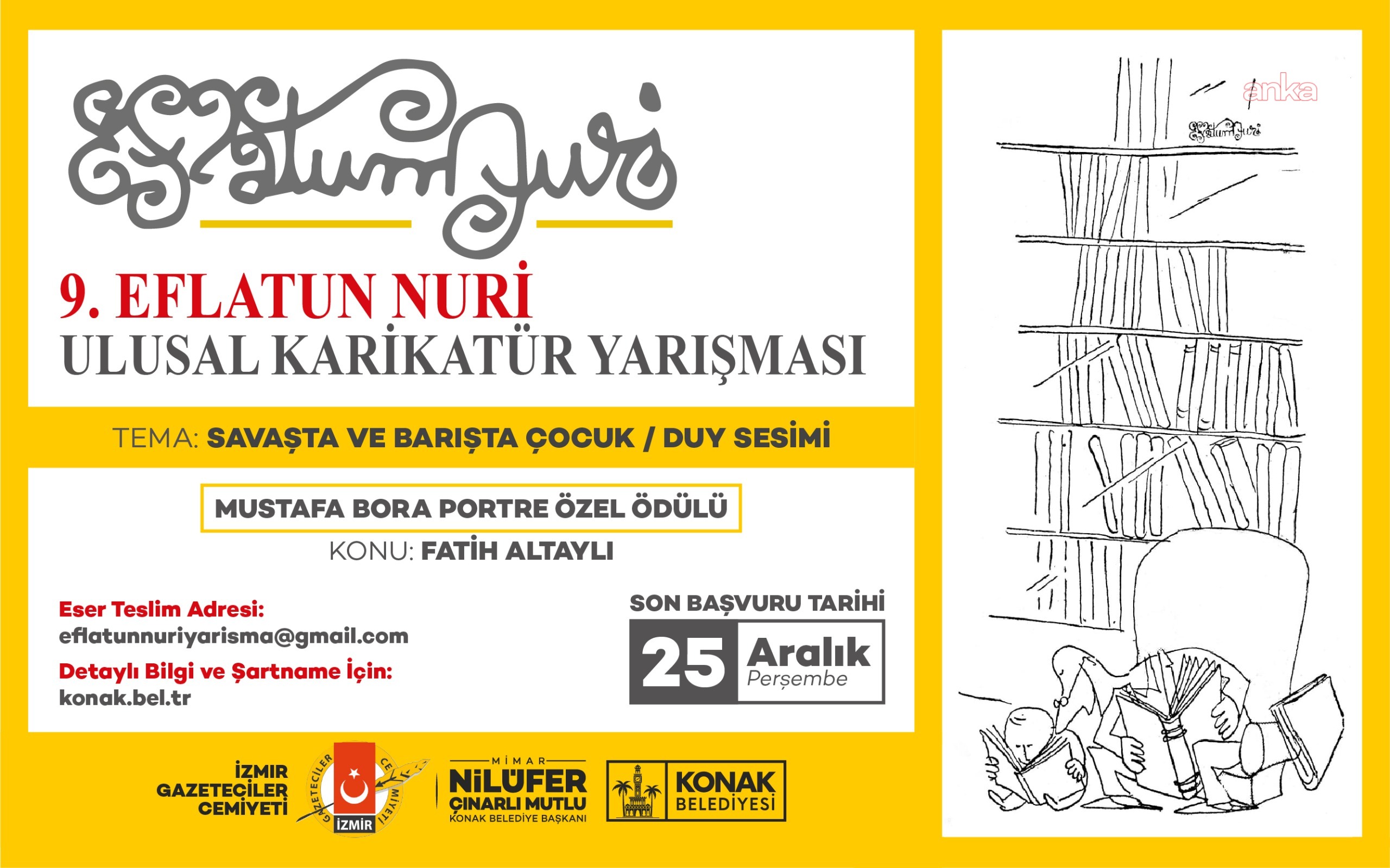 9. Eflatun Nuri Ulusal Karikatür Yarışması için başvurular başladı