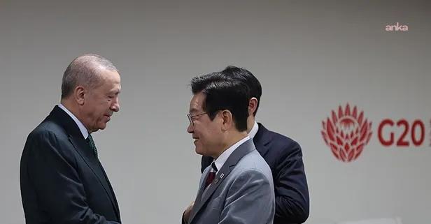 Cumhurbaşkanı Erdoğan, Güney Kore Devlet Başkanı Lee Jae Myung'u Cumhurbaşkanlığı'nda resmi törenle karşıladı