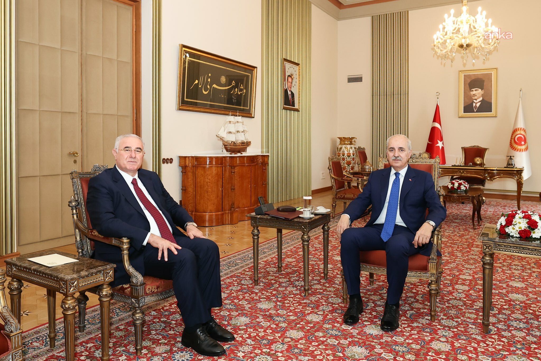 TBMM Başkanı Kurtulmuş, Kamu Başdenetçisi Akarca'yı kabul etti