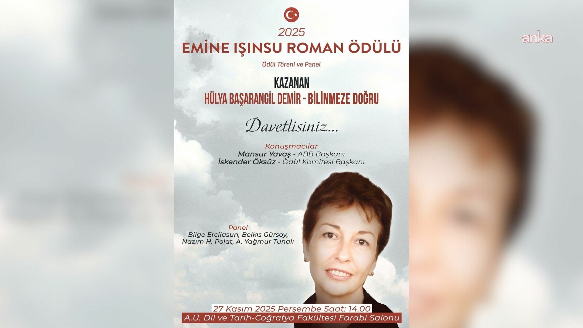 2025 Emine Işınsu Roman Ödülü, Hülya Başarangil Demir'e değer görüldü