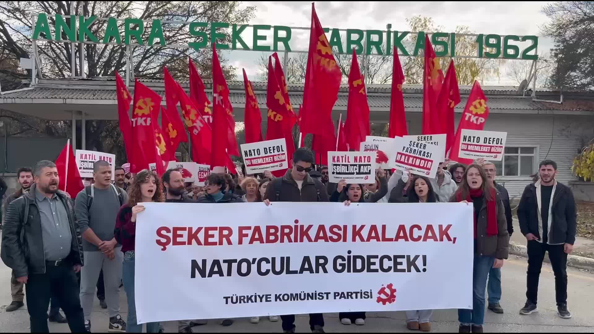 TKP’den Ankara Şeker Fabrikası önünde eylem: "Şeker Fabrikası kalacak, NATO'cular gidecek"