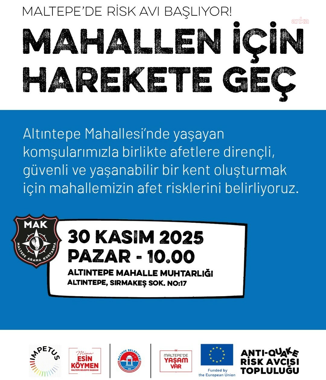 Maltepe'de "Risk Avı" başlıyor