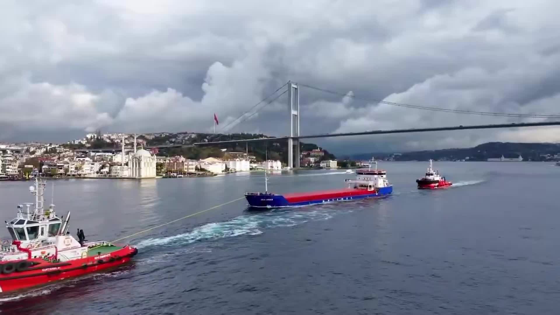 İstanbul Boğazı girişinde makine arızası yapan SEA ARIES gemisi Ahırkapı’ya demirletildi