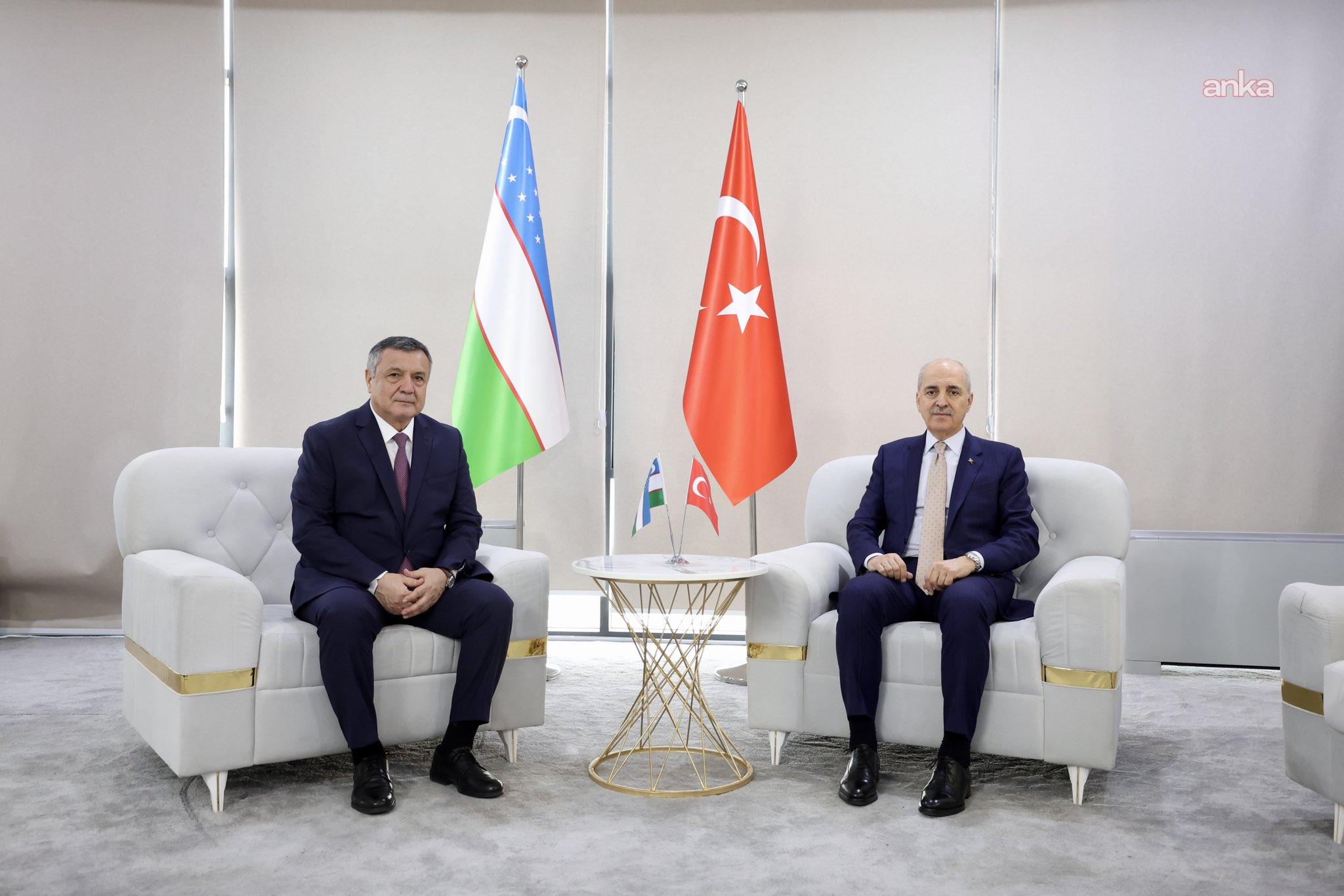TBMM Başkanı Kurtulmuş, Özbekistan Meclis Başkanı İsmailov ile görüştü