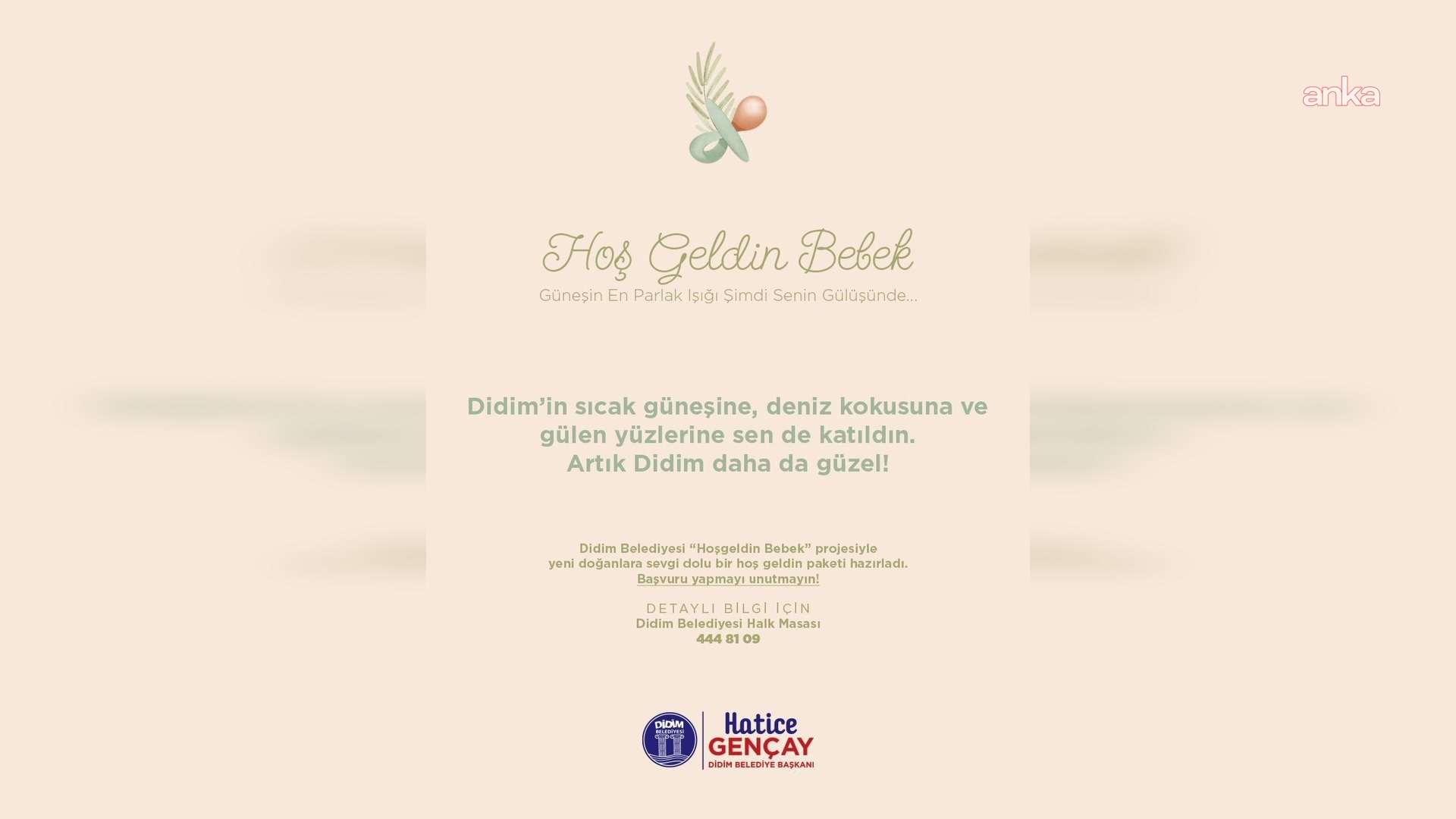 Didim Belediyesi’nin "Hoş Geldin Bebek" projesi devam ediyor