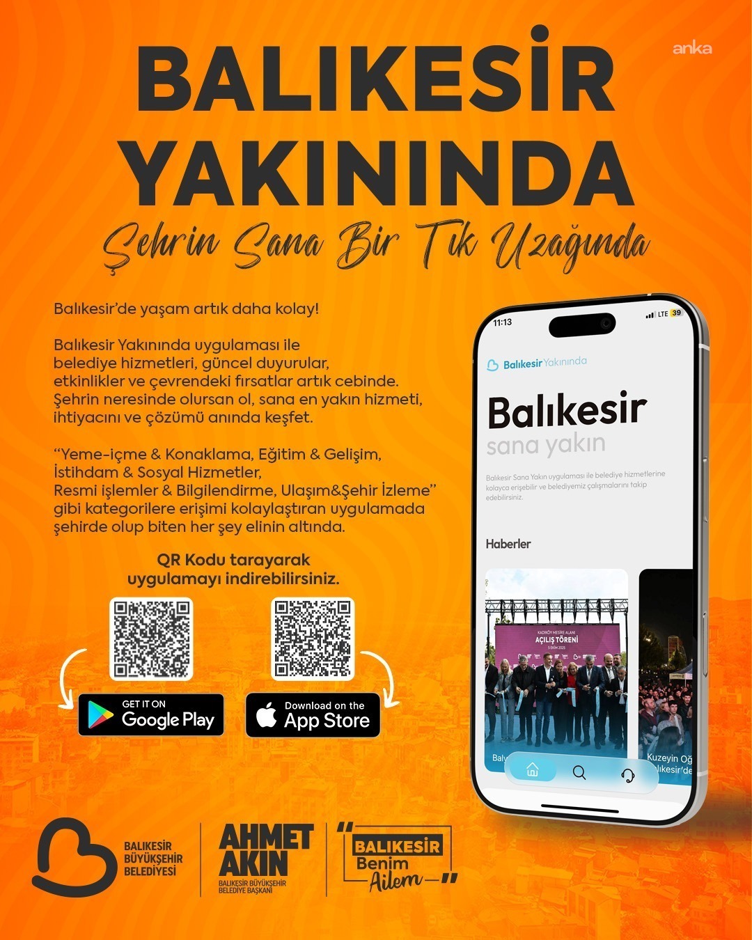 “Balıkesir Yakınında” uygulaması ile Büyükşehir'in hizmetlerine hızlı ulaşım