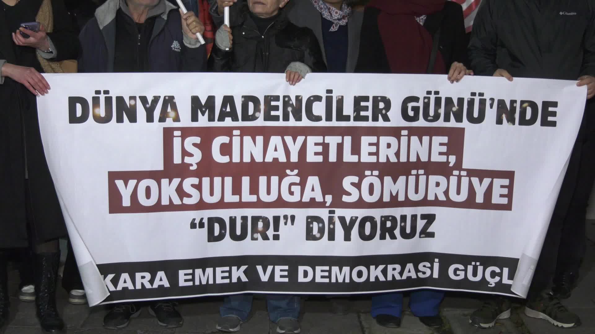 Ankara Emek ve Demokrasi Güçleri'nden, Dünya Madenciler Günü'nde eylem: ''Katliamların sorumlusu, ekonomiyi yağma-rant ve savaş politikaları üzerine inşa eden saray rejimidir''