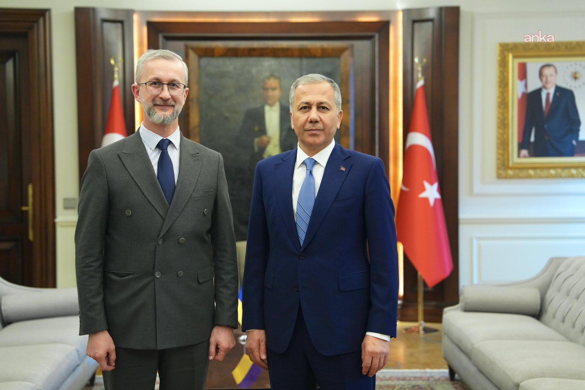 Ukrayna'nın Ankara Büyükelçisi Celal, İçişleri Bakanı Yerlikaya'yı ziyaret etti