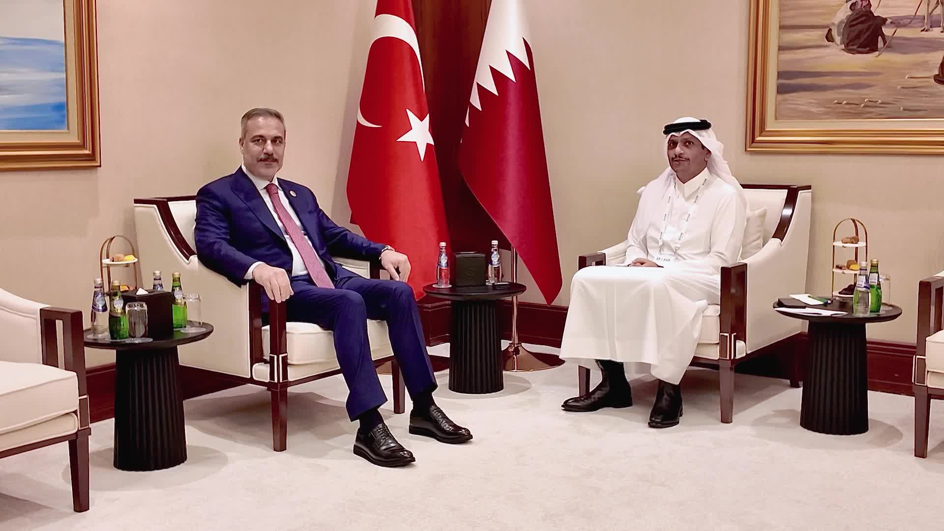 Dışişleri Bakanı Fidan, Katar Dışişleri Bakanı Al Thani ile bir araya geldi