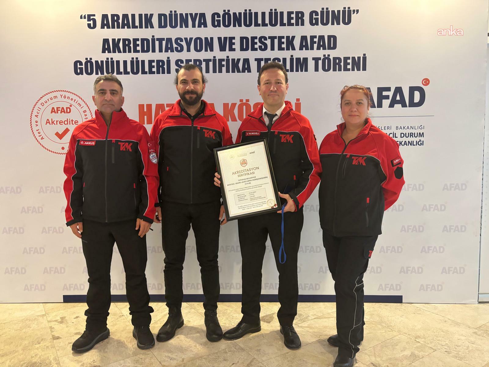 Tepebaşı Arama Kurtarma ekibi, AFAD gönüllüleri olarak akredite edildi