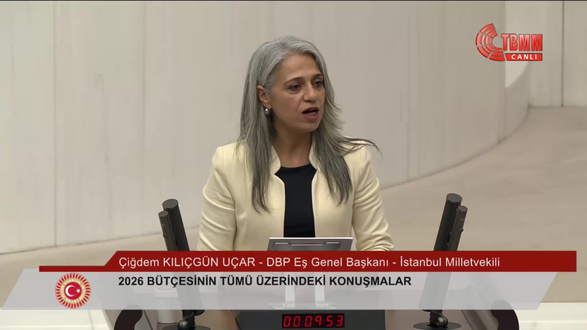 2026 Bütçesi TBMM Genel Kurulu'nda... Çiğdem Kılıçgün Uçar: 27 Şubat çağrısı ile ülkede ve Orta Doğu'da milyonların umudu olan Sayın Öcalan'ın umut hakkının uygulanması en önemli haktır