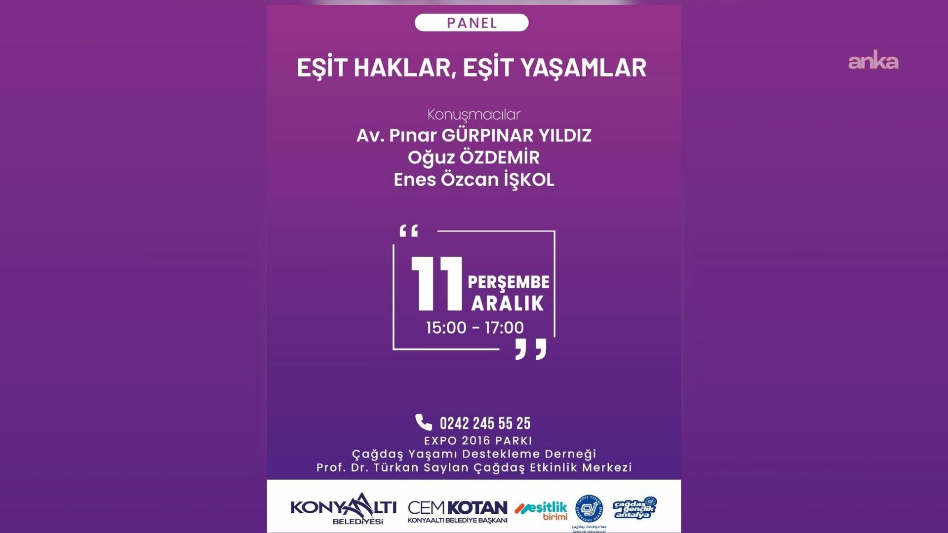 Konyaaltı Belediyesi'nden "Eşit Haklar, Eşit Yaşamlar" paneli