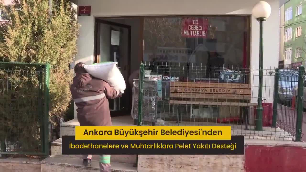 Ankara Büyükşehir Belediyesi’nden ibadethanelere ve muhtarlıklara pelet yakıtı desteği