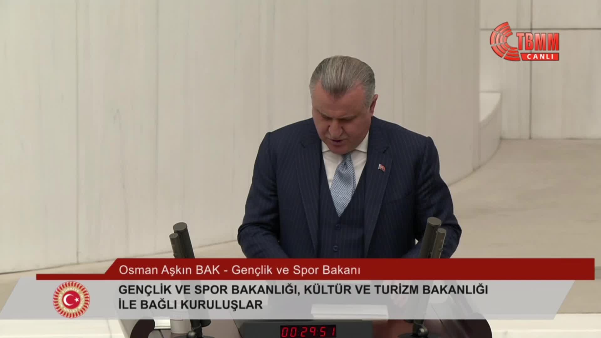 2026 bütçesi TBMM Genel Kurulu'nda... Gençlik ve Spor Bakanı Bak: Cudi'de artık roket sesi yok, raket sesi var