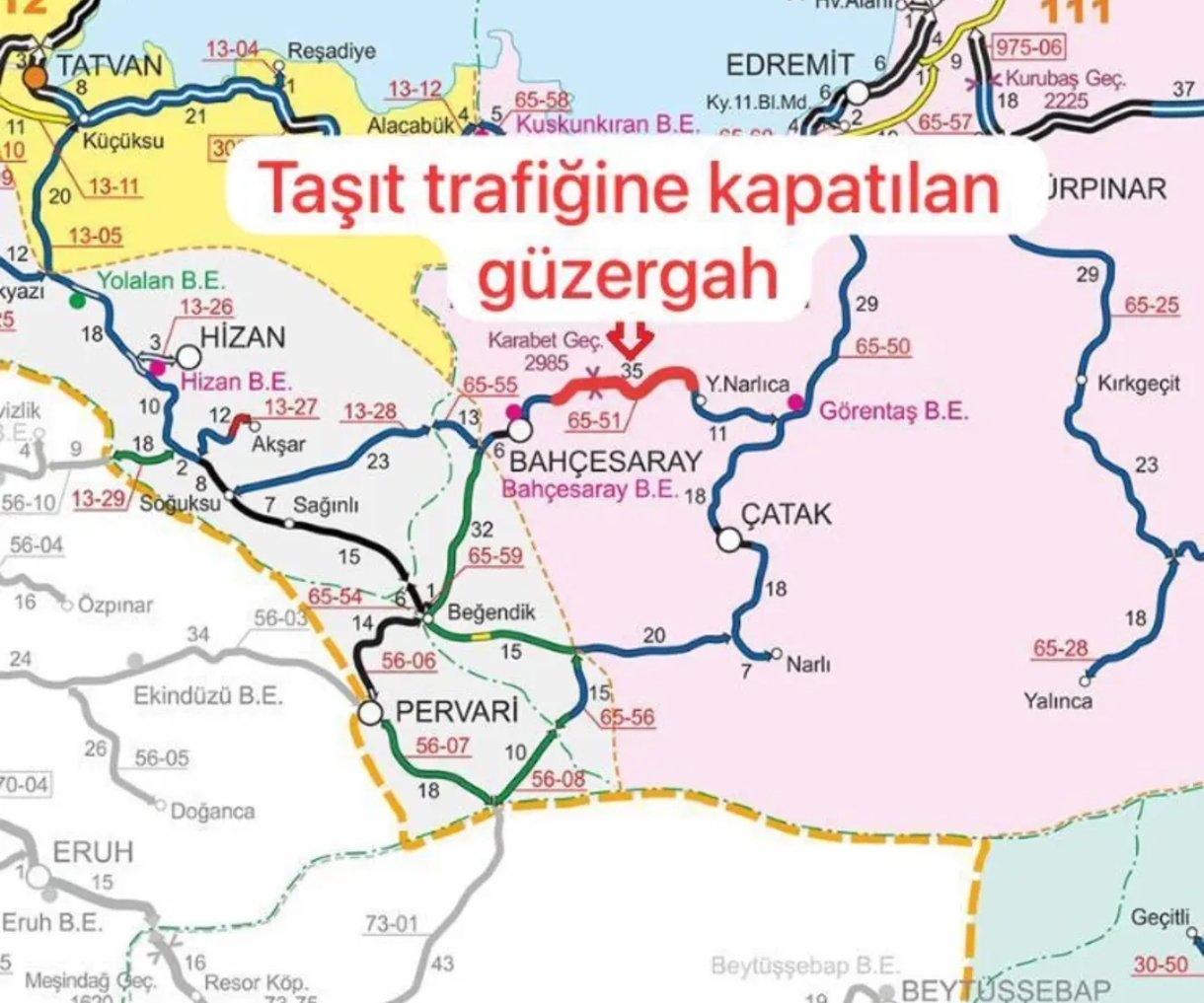 Van'da yoğun kar nedeniyle Karabet geçidi ulaşıma kapatıldı