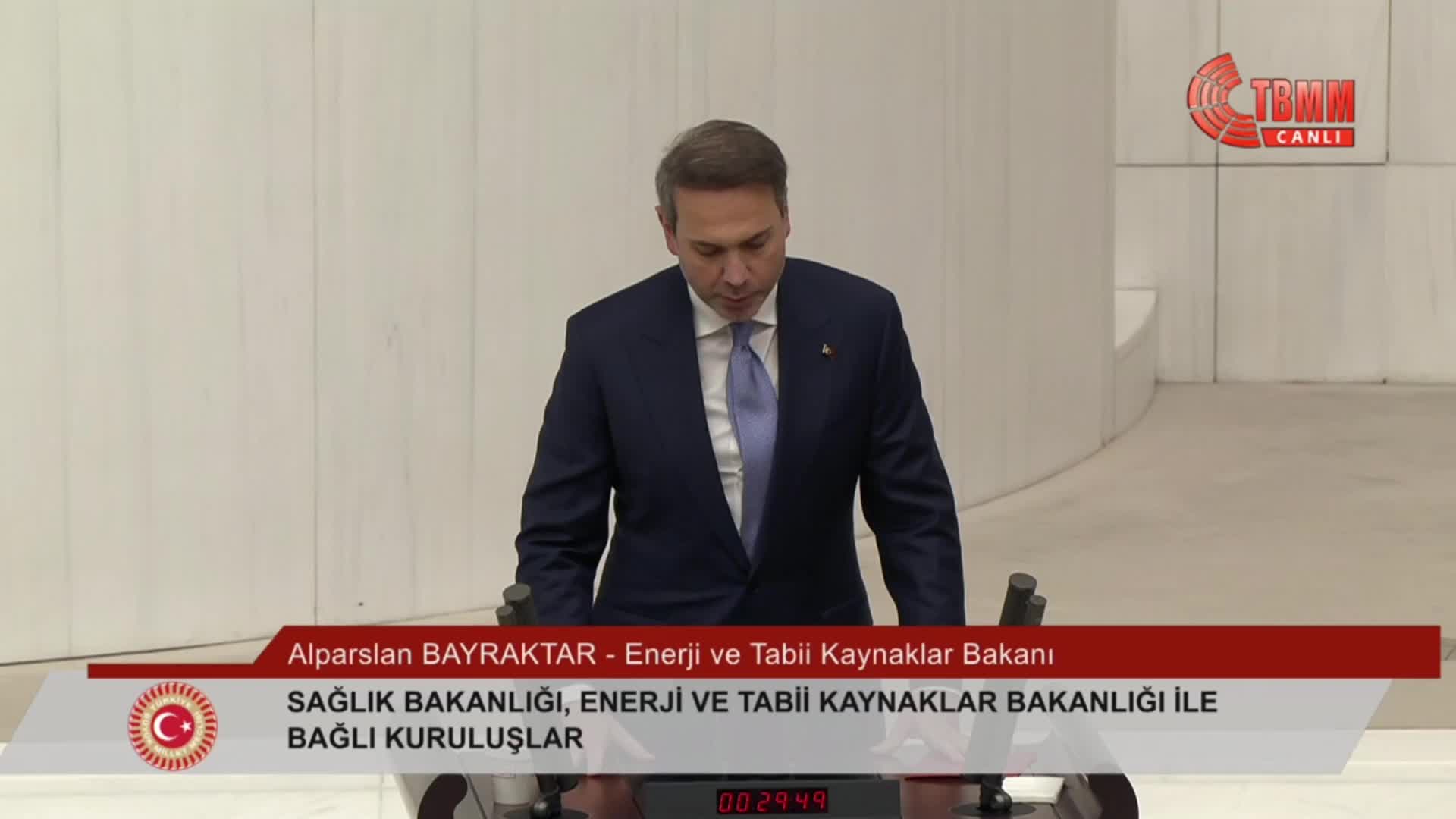 2026 bütçesi TBMM Genel Kurulu'nda... Bakan Bayraktar: Hedefimizde enerjide dışa bağımlılığını bitirmiş, sürdürülebilir madencilikte değer zincirini oluşturmuş güçlü bir Türkiye vardır