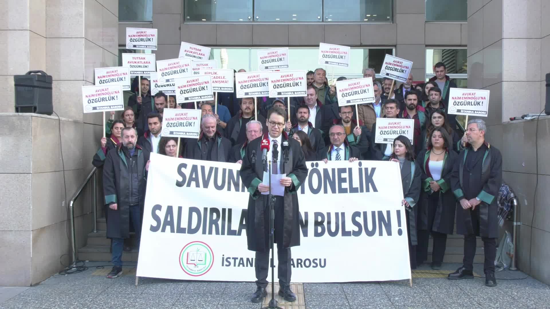 Avukatlar Çağlayan'da açıklama yaptı: İstanbul Barosu ve avukatlar, hiçbir zaman soruşturma, gözaltı ve tutuklama tehdidine boyun eğmediler, eğmeyecekler