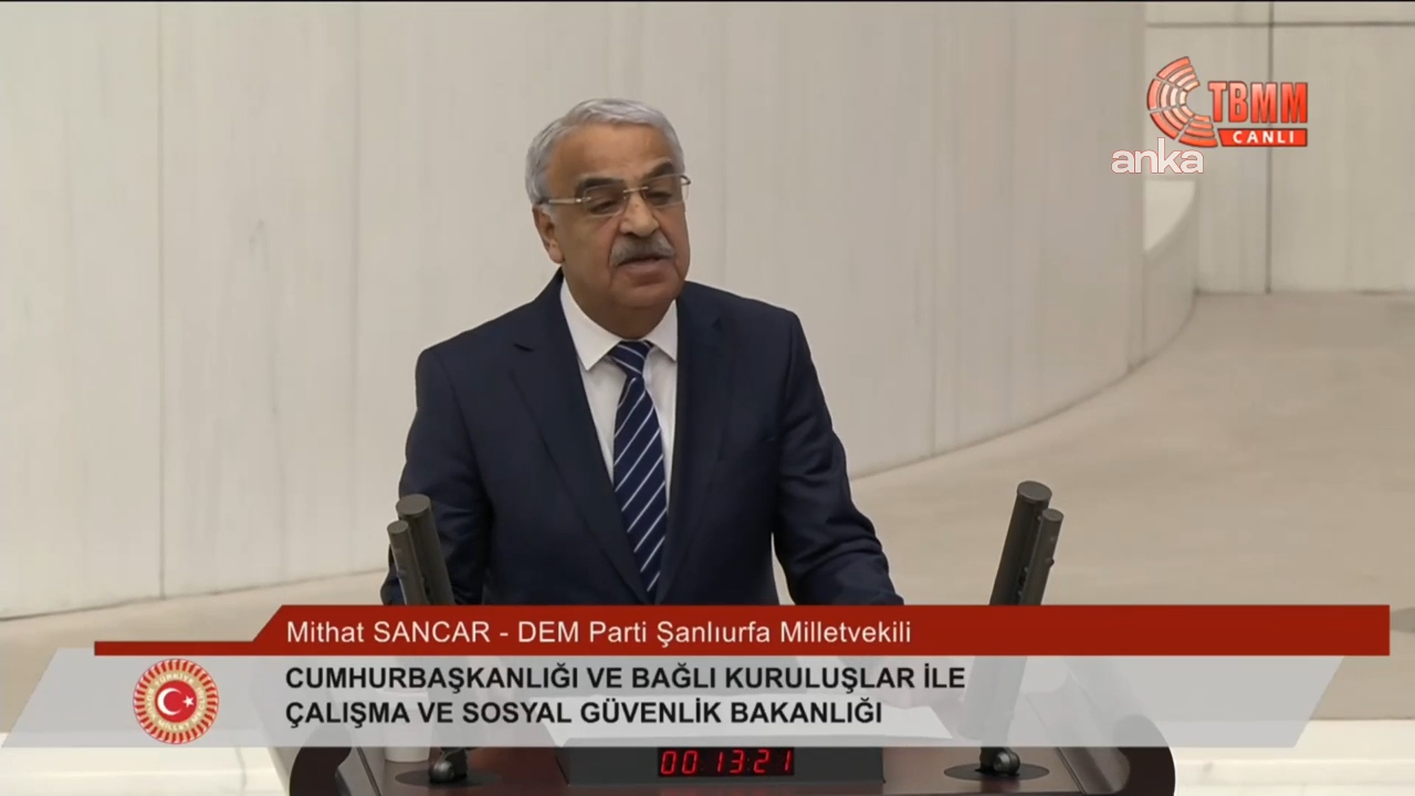 2026 bütçesi TBMM Genel Kurulu'nda... DEM Partili Sancar: 13, 14 ayı bulan bu süreçte barış hukukun sütunlarını çoktan dikmiş olmamız gerekiyordu