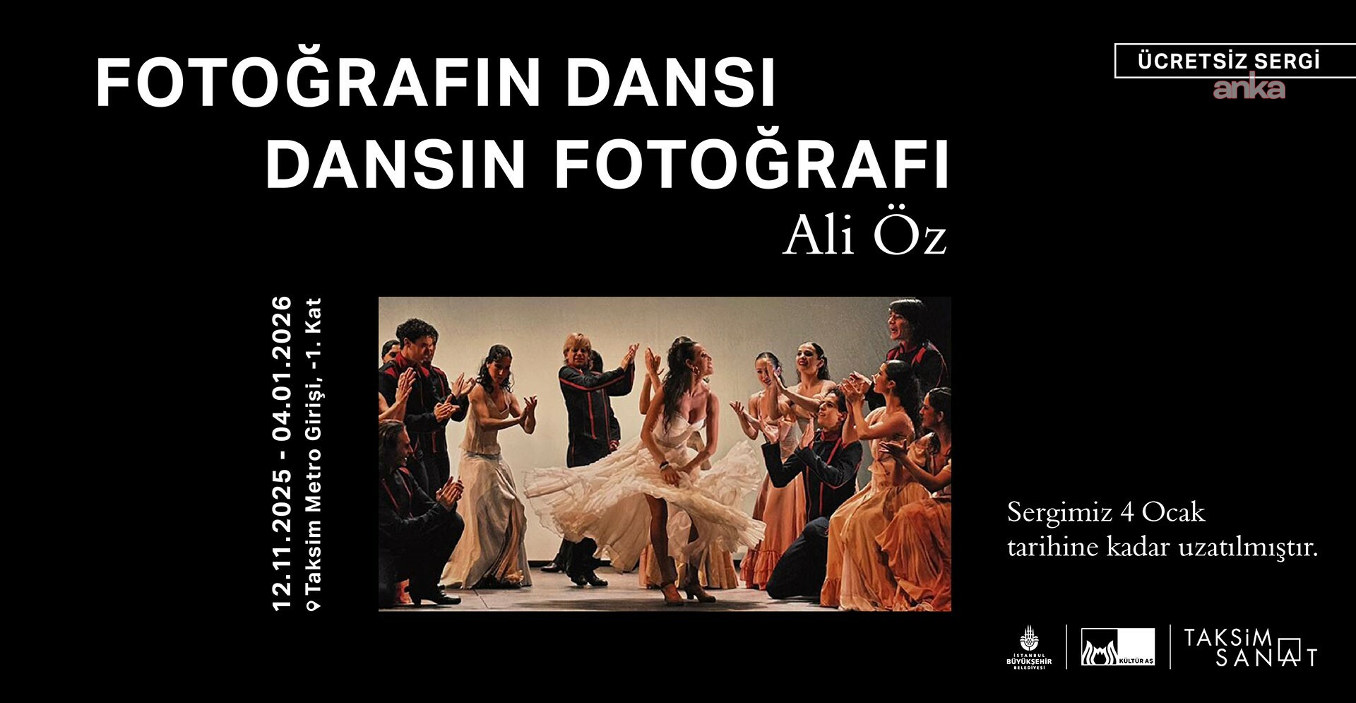 “Fotoğrafın Dansı, Dansın Fotoğrafı” sergisi, 4 Ocak’a kadar Taksim Sanat’ta