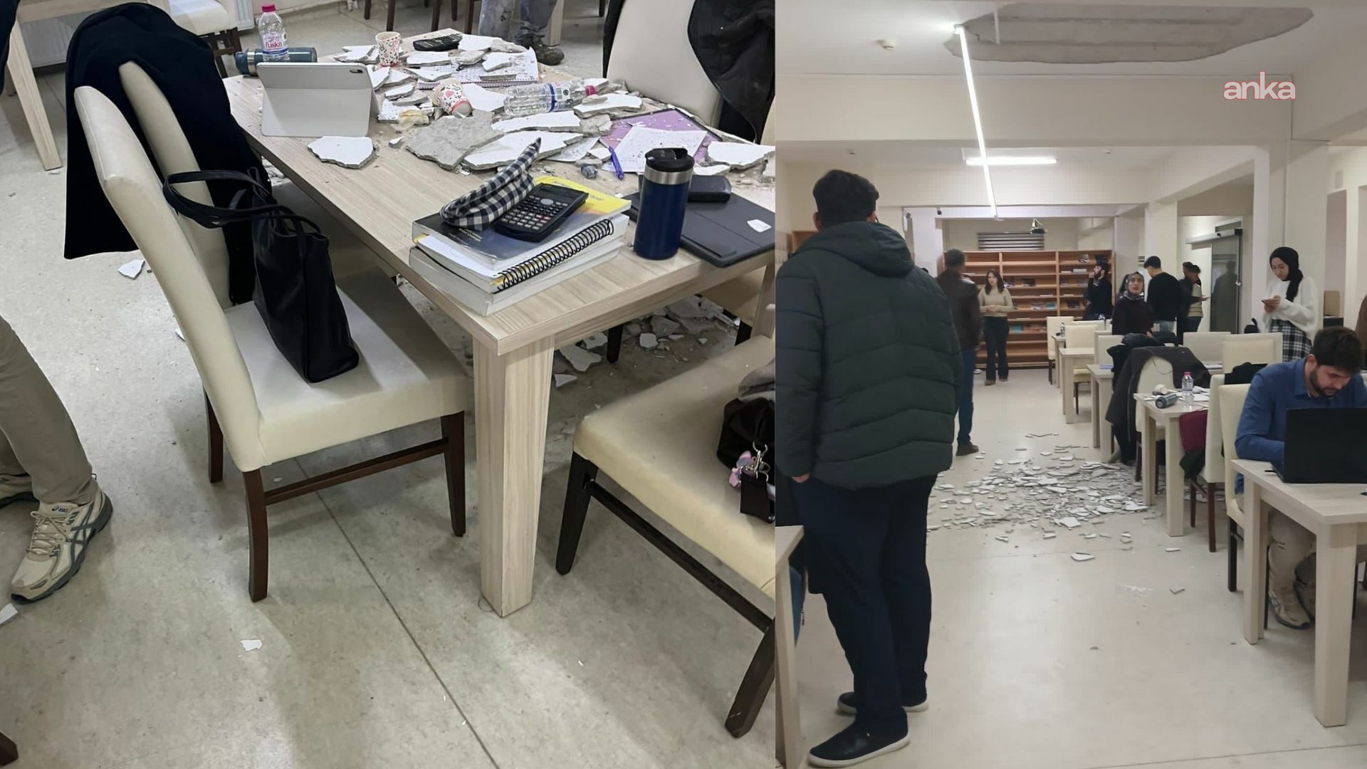 Sinop Üniversitesi Kütüphanesi'nin tavanı çöktü: 2 öğrenci yaralandı
