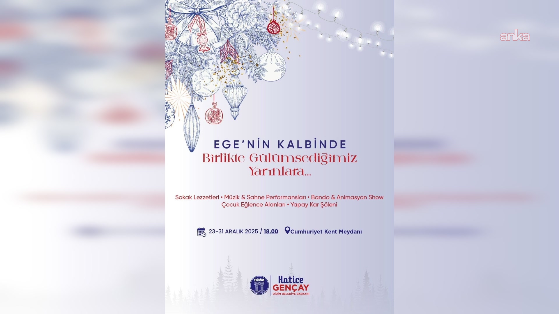 Didim'de yeni yıl coşkusu, Cumhuriyet Kent Meydanı’nda yaşanacak