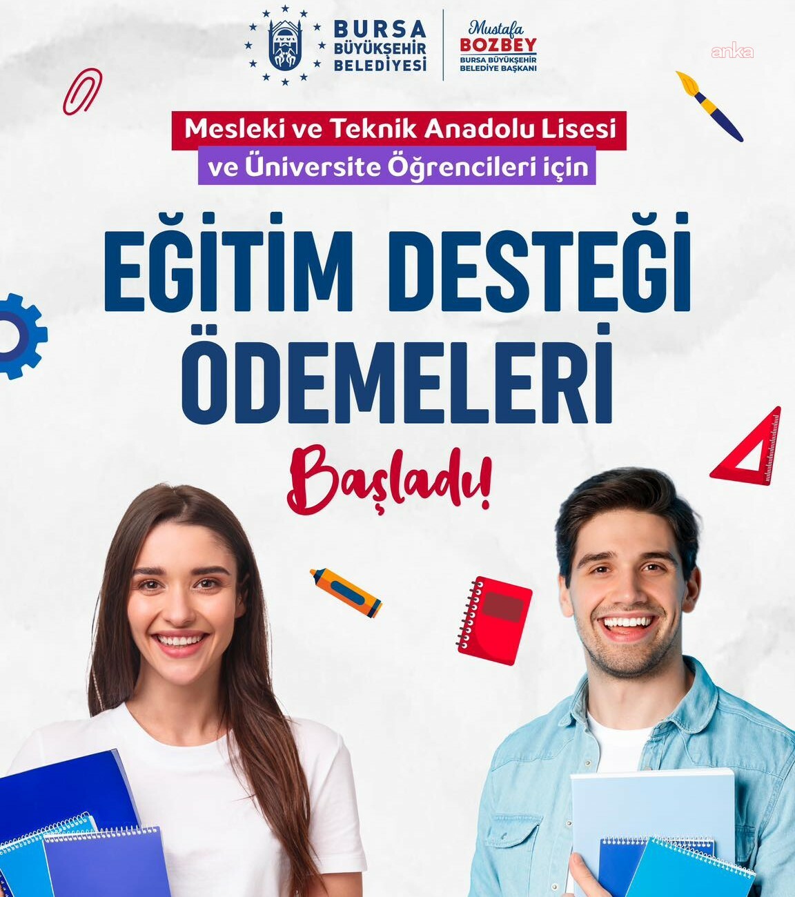 Bursa Büyükşehir Belediyesi, eğitim desteklerini hesaplara yatırdı