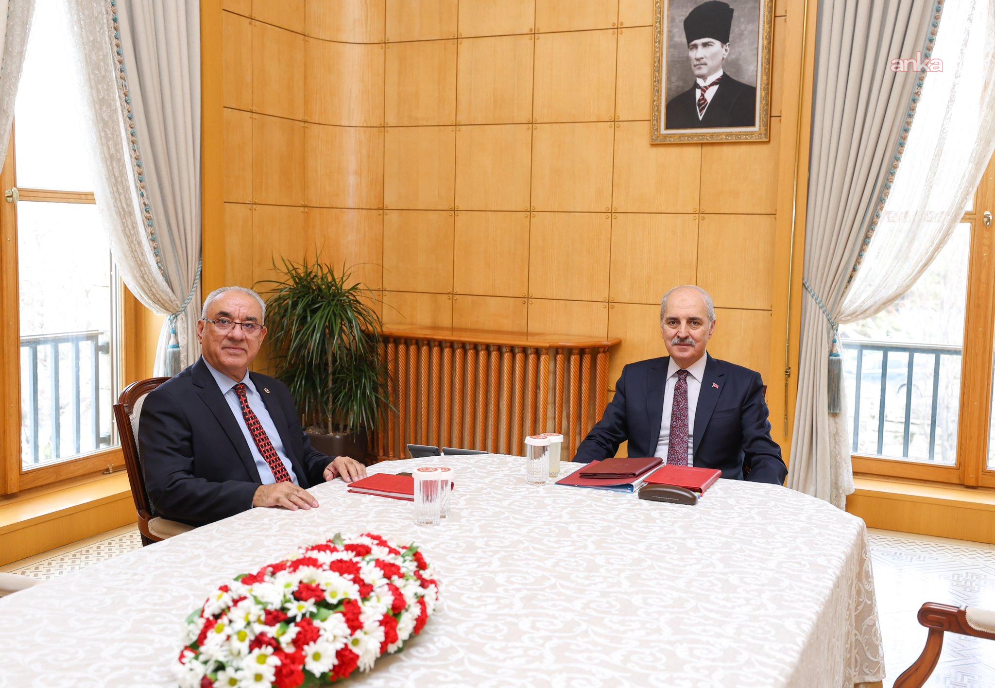TBMM Başkanı Numan Kurtulmuş, DSP Genel Başkanı Önder Aksakal'ı kabul etti