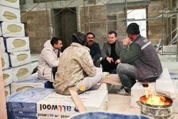 Silivri Belediye Başkanı Balcıoğlu, Alibey Cami inşaatında çalışan emekçilerle buluştu