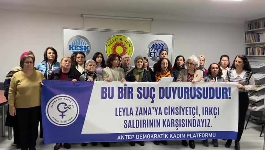 Gaziantep’te kadın ve LGBTİ  örgütlerinden Leyla Zana’ya yönelik saldırılara suç duyurusu