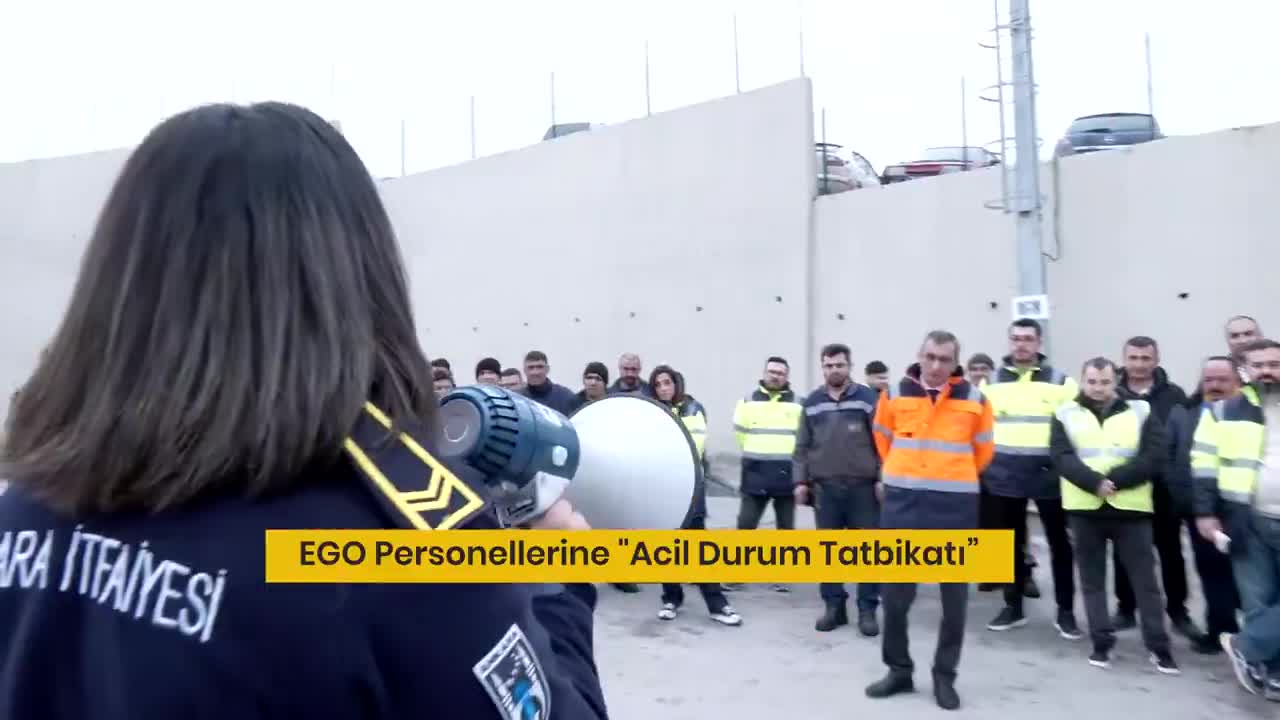 Ankara Büyükşehir Belediyesi EGO Genel Müdürlüğü personeli “Acil Durum Tatbikatı”na katıldı
