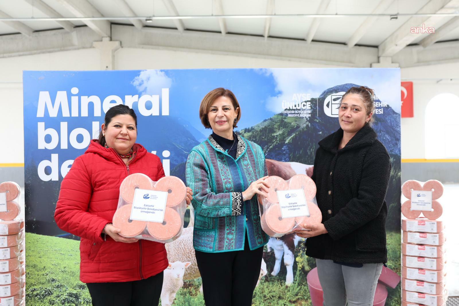 Eskişehir Büyükşehir Belediyesi'nden Han ve Mahmudiye'de üreticiye mineral blok desteği