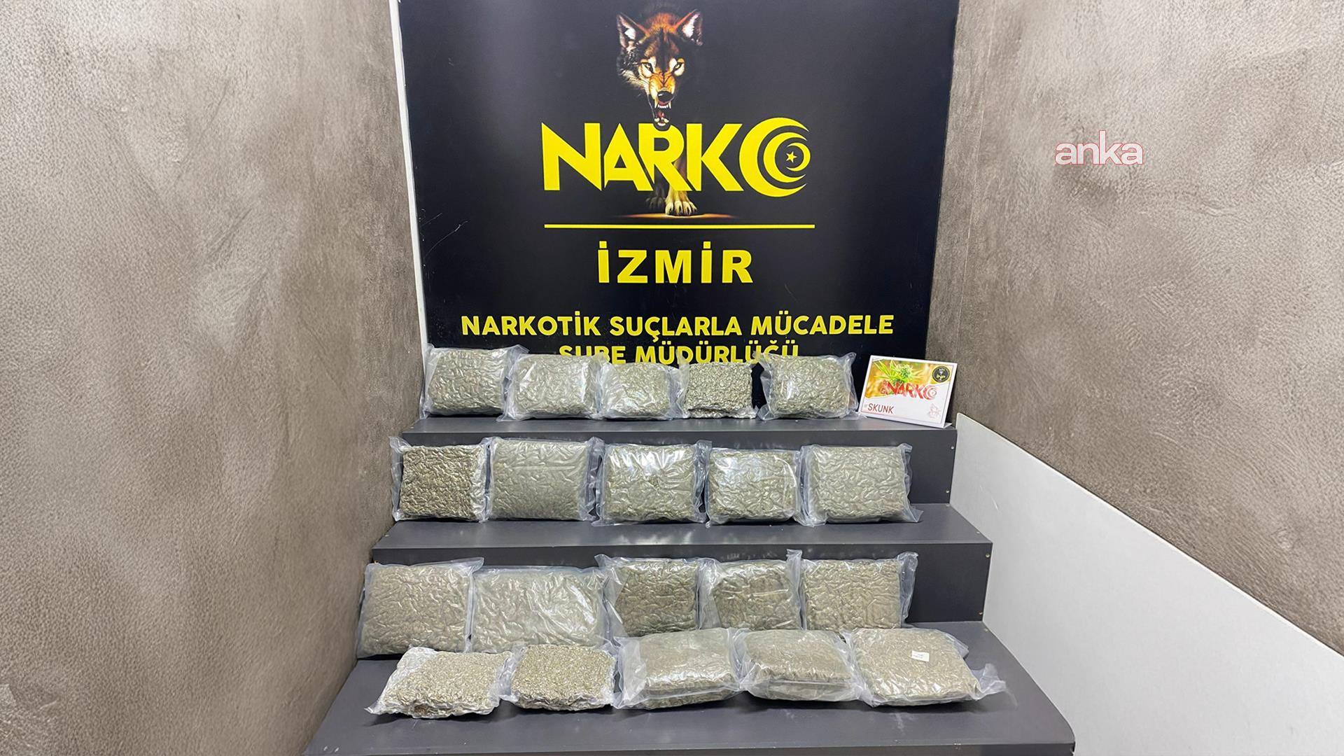İzmir’de narkotik operasyonu: 21 kilo 200 gram skank ele geçirildi