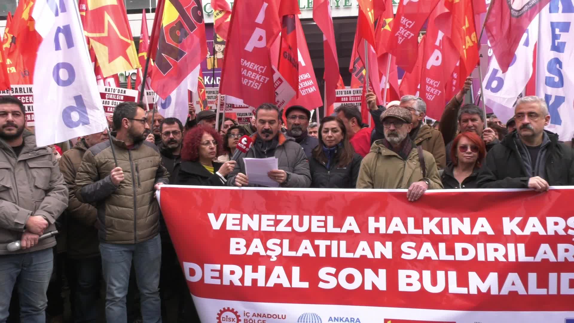 ABD'nin Venezuela saldırısı Ankara'da protesto edildi: "ABD, Venezuela’yı kuşatarak halkın kazanımlarını yok etmeye çalışmaktadır"