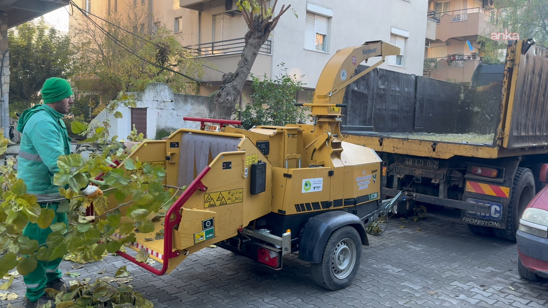 Milas Belediyesi'nden dal öğütme makinesi ile tasarruf hamlesi