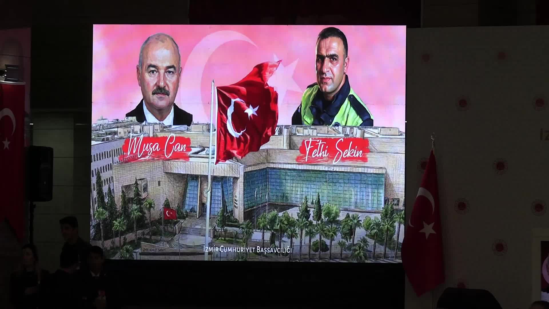 Şehit Fethi Sekin ve Musa Can, İzmir Adliyesi’nde anıldı